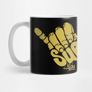 Surfing Hand Sign Aloha Mug